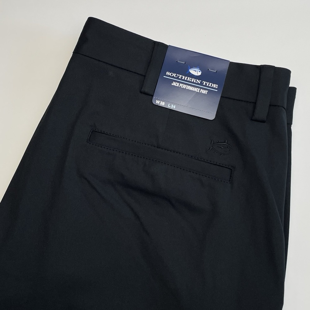 NEW Southern Tide Jack Performance Pants 38x34 Caviar Black Golf UV Protection